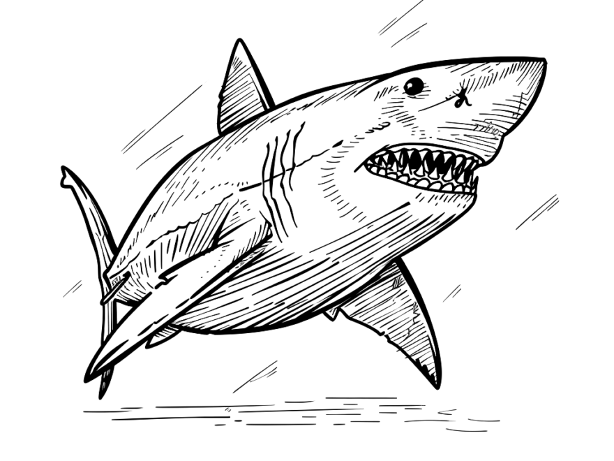 Scary Shark Coloring Pages Free Printable