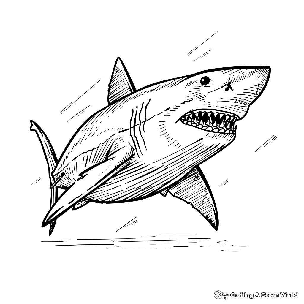 Scary Shark Coloring Pages Free Printable 
