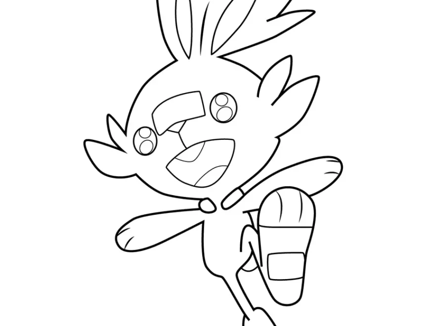 Scorbunny Pokemon Coloring Page For Kids Free Pokemon Printable Coloring Pages Online For Kids ColoringPages101 Coloring Pages For Kids