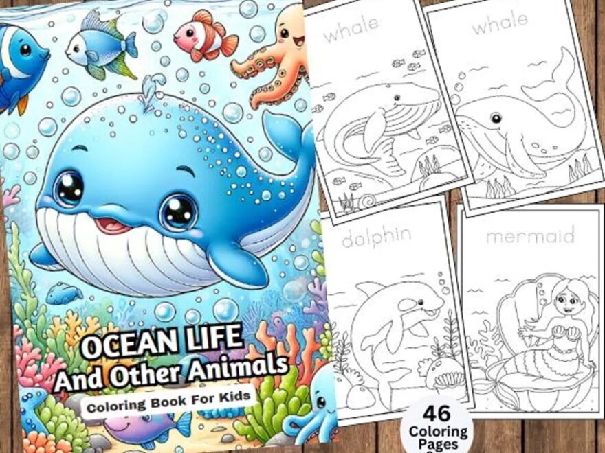 Sea Life Coloring Book Sea Animals Coloring Pages Sea Life Coloring Sealife Ocean Coloring Sea Creature Flying Animals Butterfly Etsy