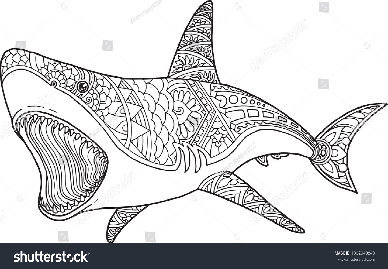 Advanced Coloring Pages Shark