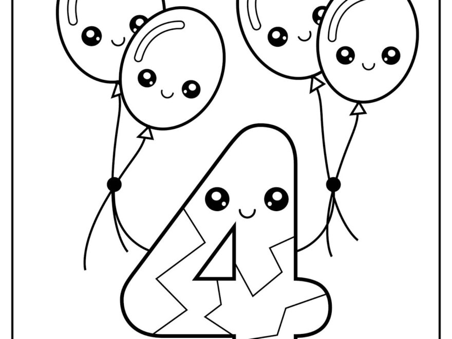 Set Of 123 Kawaii Coloring Pages