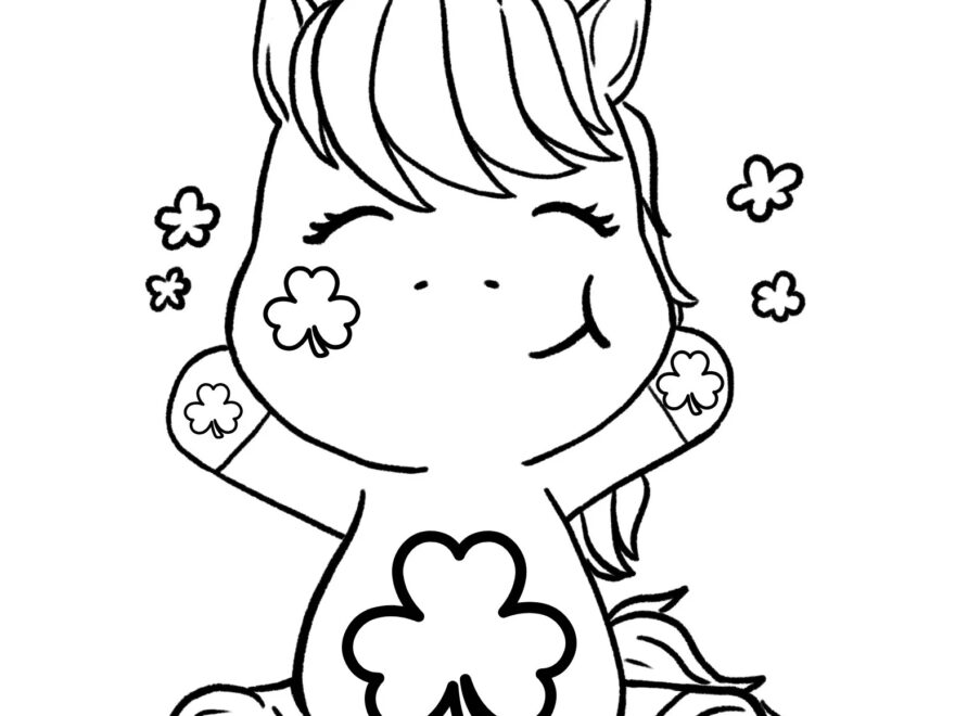 Shamrock Coloring Page Etsy