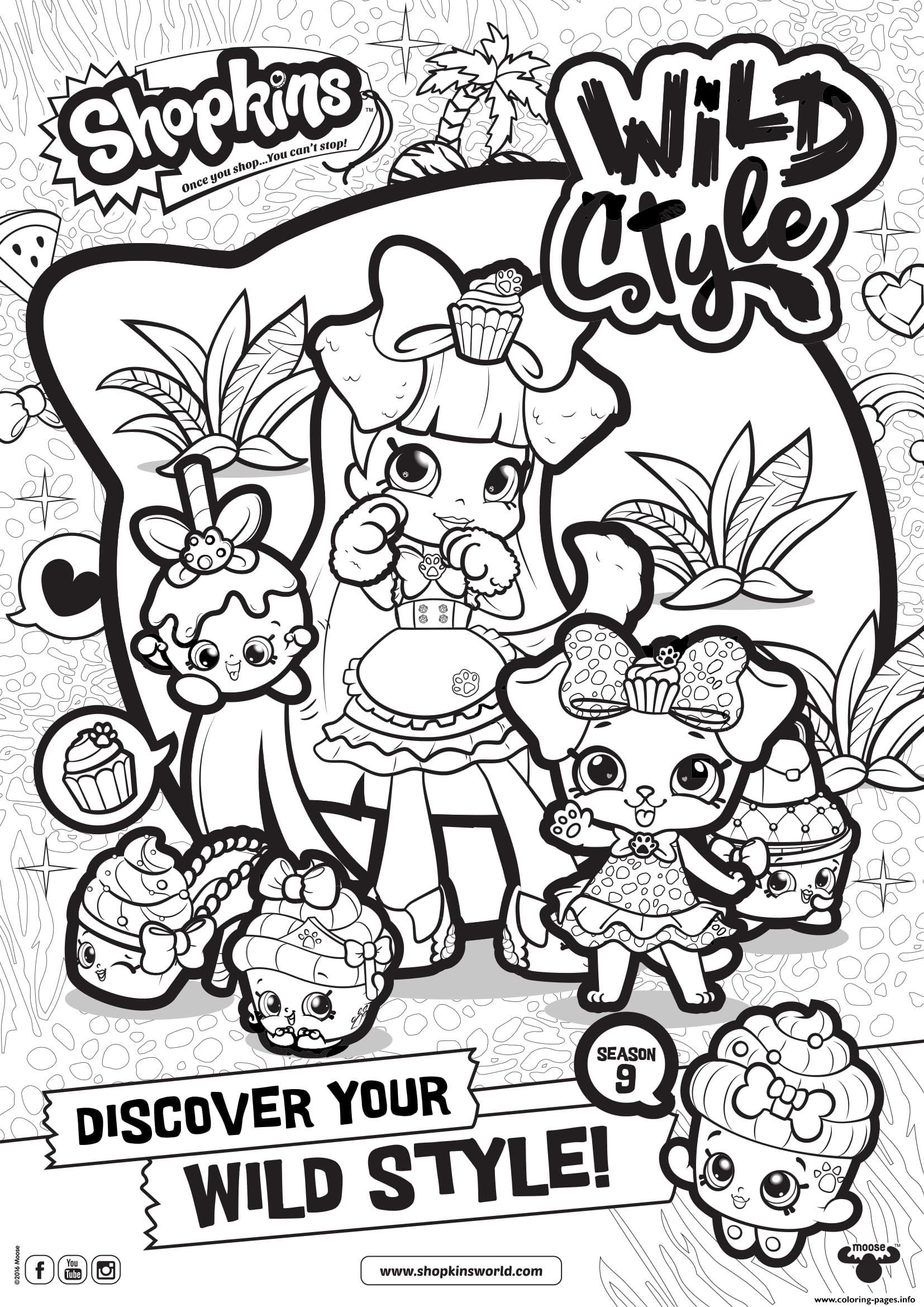 Shopkins Season 9 Wild Style 8 Coloring Page Printable