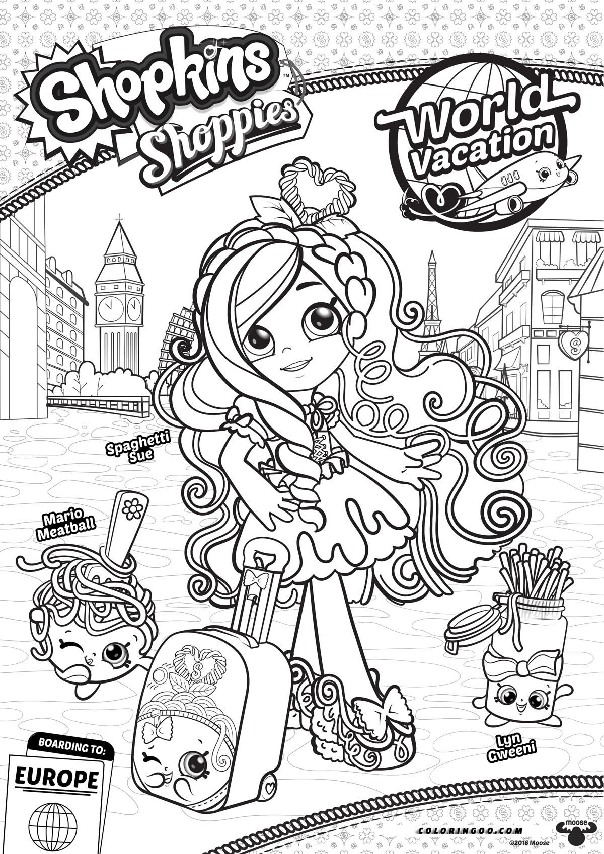 Shopkins Shoppies Spagetti Sue Coloring Pages