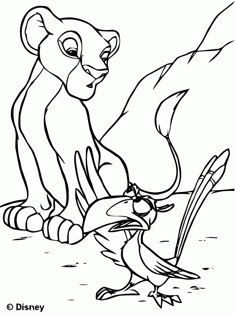 Simba With Zazu The Lion King Coloring Pages