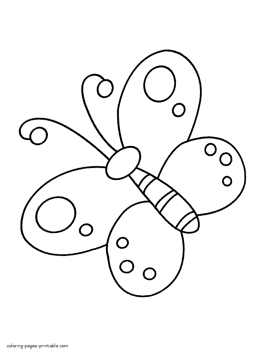 Simple Butterfly Coloring Pages For Preschoolers
