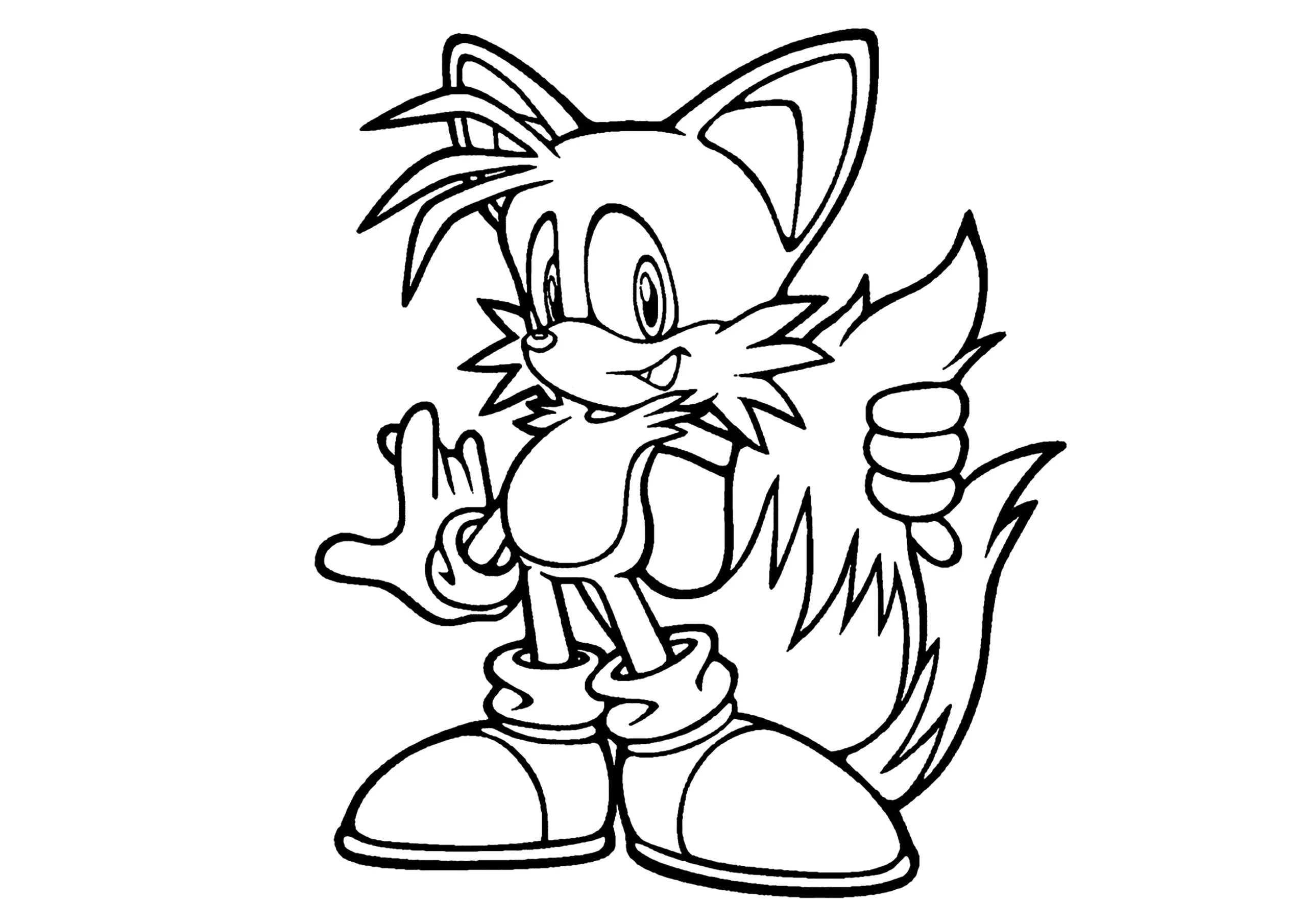 Simple Coloring Of Tails Sonic s Fox Friend Sonic Coloring Pages