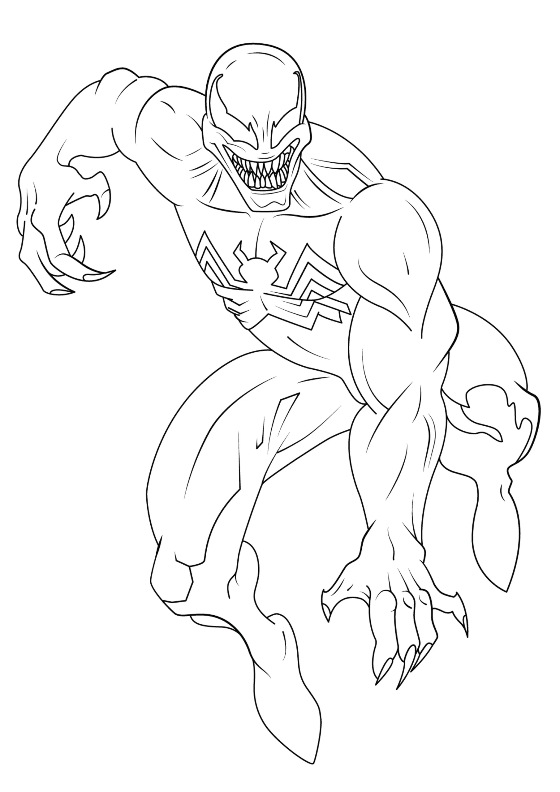 Simple Coloring Page Of Venom Venom Coloring Pages