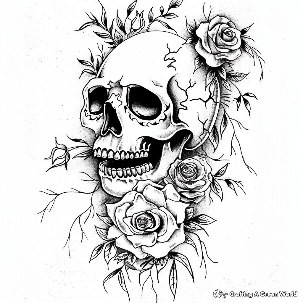 Skull And Roses Coloring Pages Free Printable Skull And Roses Coloring Pages Free Printable