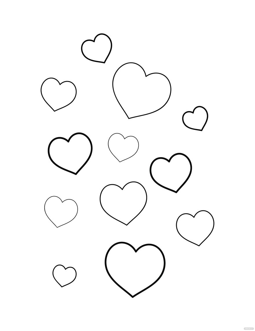 Small Heart Coloring Page In Illustrator PDF SVG JPG EPS PNG Download Template