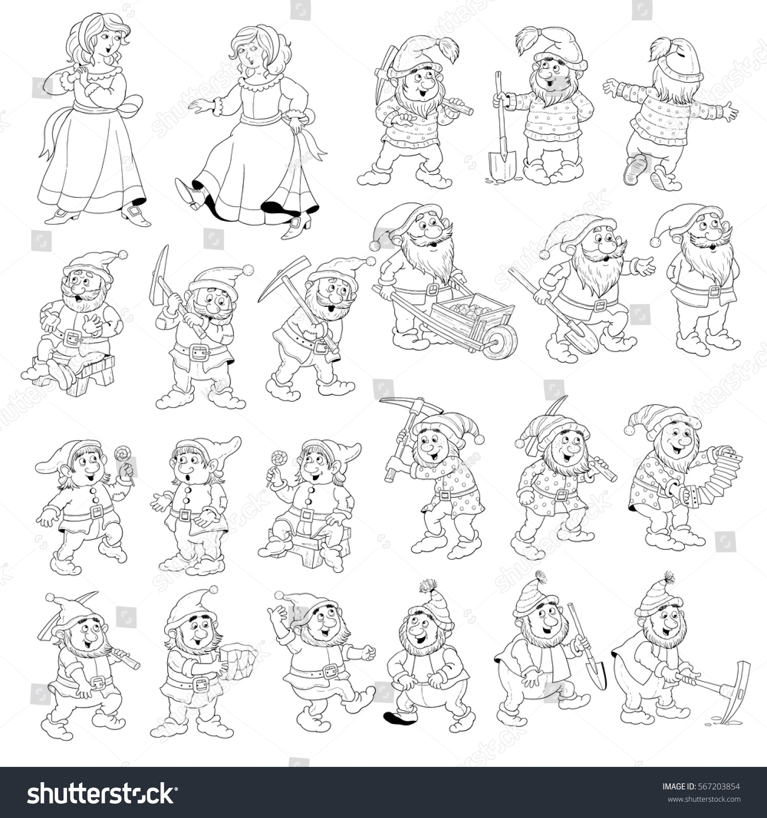 Snow White Seven Dwarfs Fairy Tale Stock Illustration 567203854 Shutterstock Snow White Seven Dwarfs Fairy Tale Stock Illustration 567203854 Shutterstock