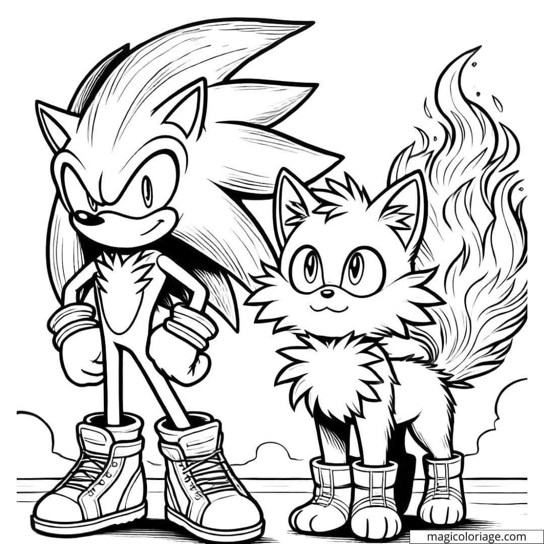 Sonic And Blaze Coloring Page