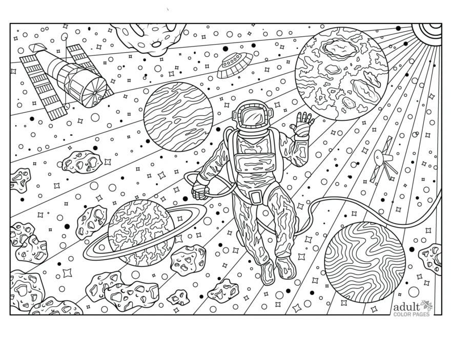 Space Coloring Pages For Adults Adult Color Pages