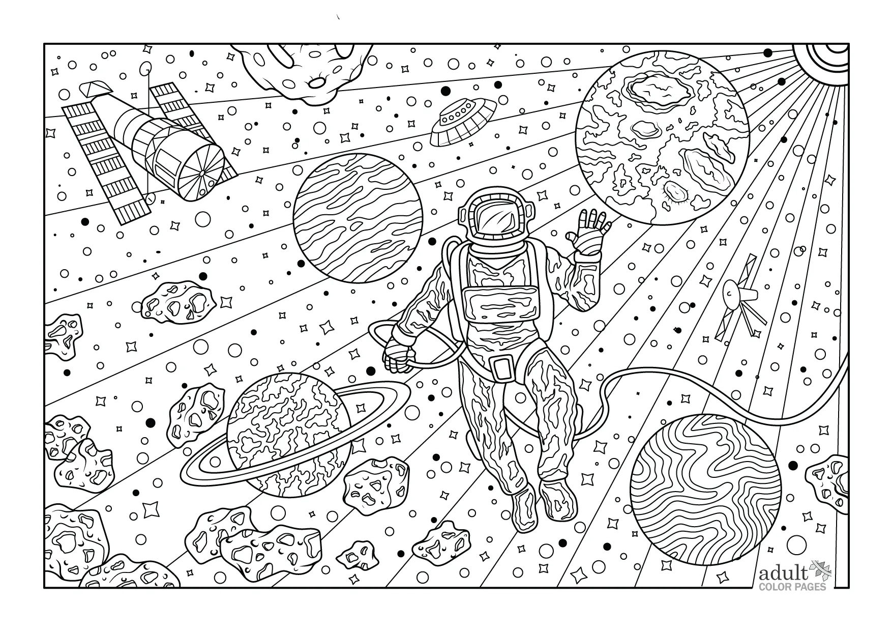 Space Coloring Pages For Adults Adult Color Pages