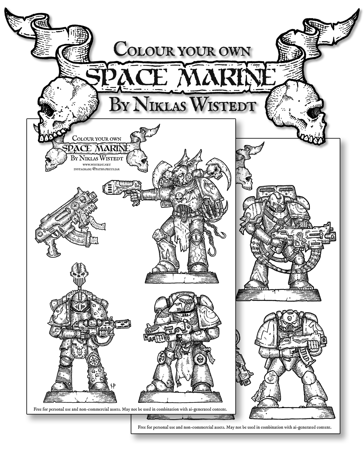 Space Marines Colouring Book Paths Peculiar