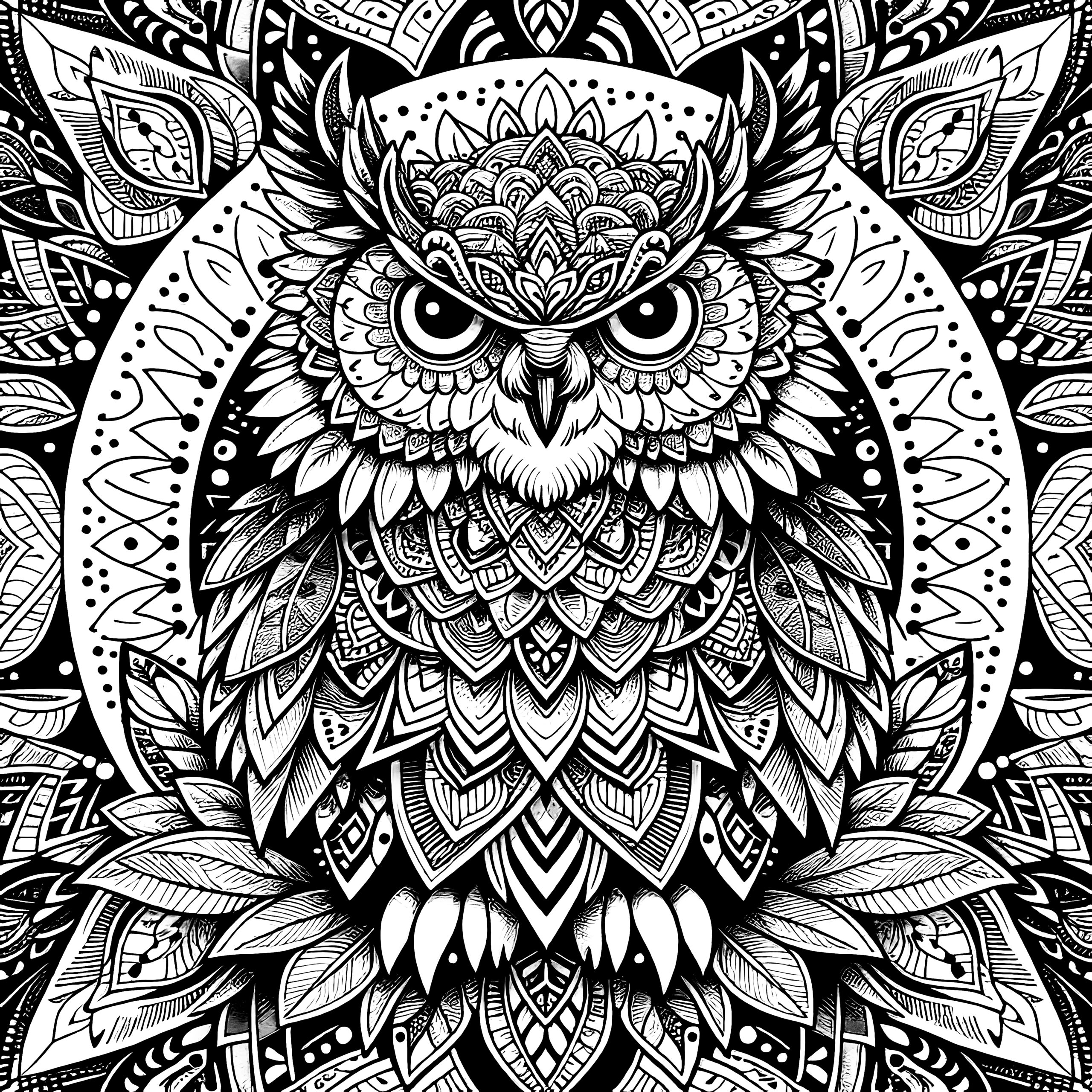 Spiritual Owl Mandala Complex Coloring Picture For Adults Free Spiritual Owl Mandala Complex Coloring Picture For Adults Free