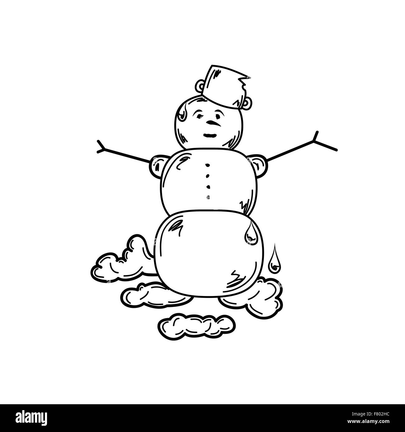 Melting Snowman Coloring Pages