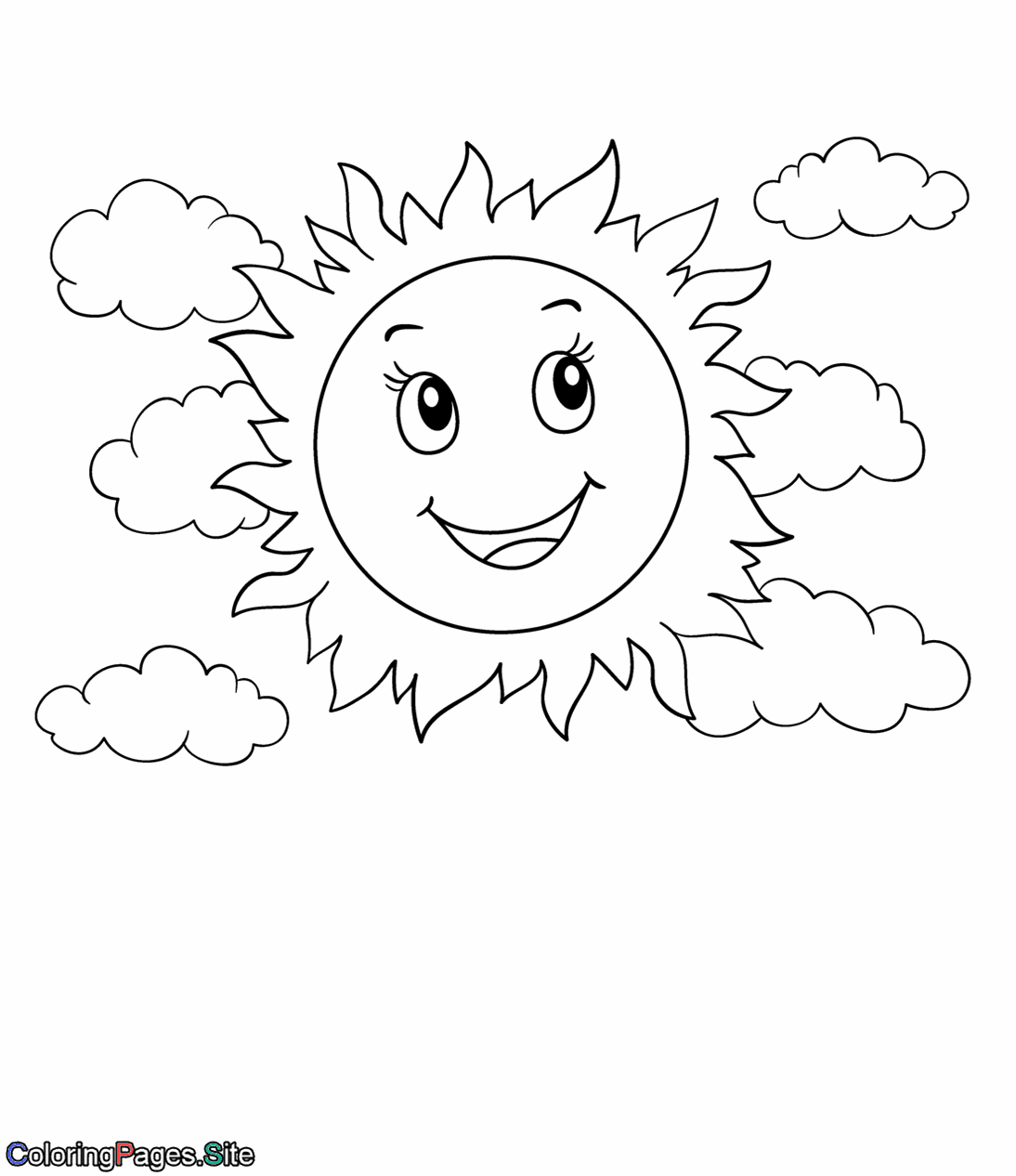 Spring Sunshine Clearing The Clouds Coloring Page Coloring Pages Online Spring Sunshine Clearing The Clouds Coloring Page Coloring Pages Online