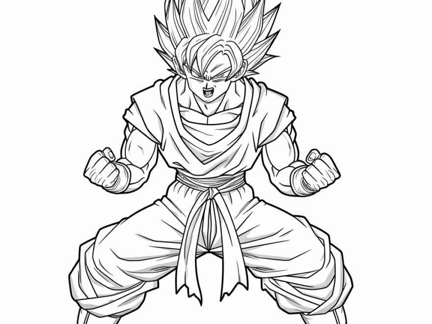 SSJ Goku Coloring Pages Free Printable