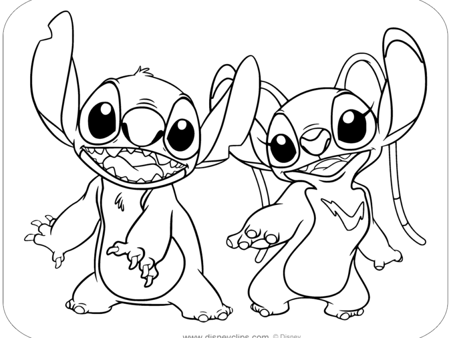 Stitch And Angel Coloring Pages