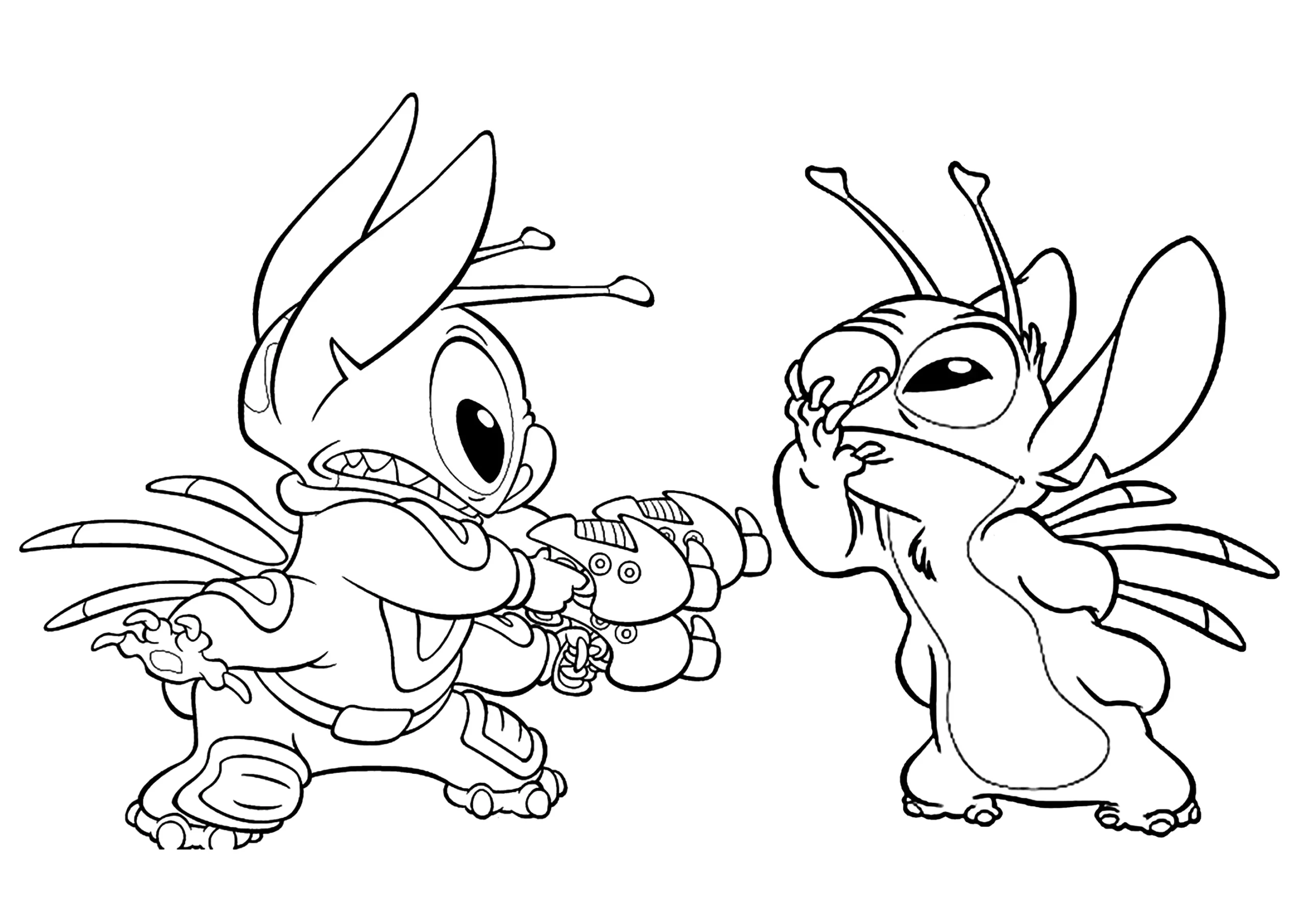 Stitch Isn t Afraid Of Leroy Leroy And Stitch Coloring Pages