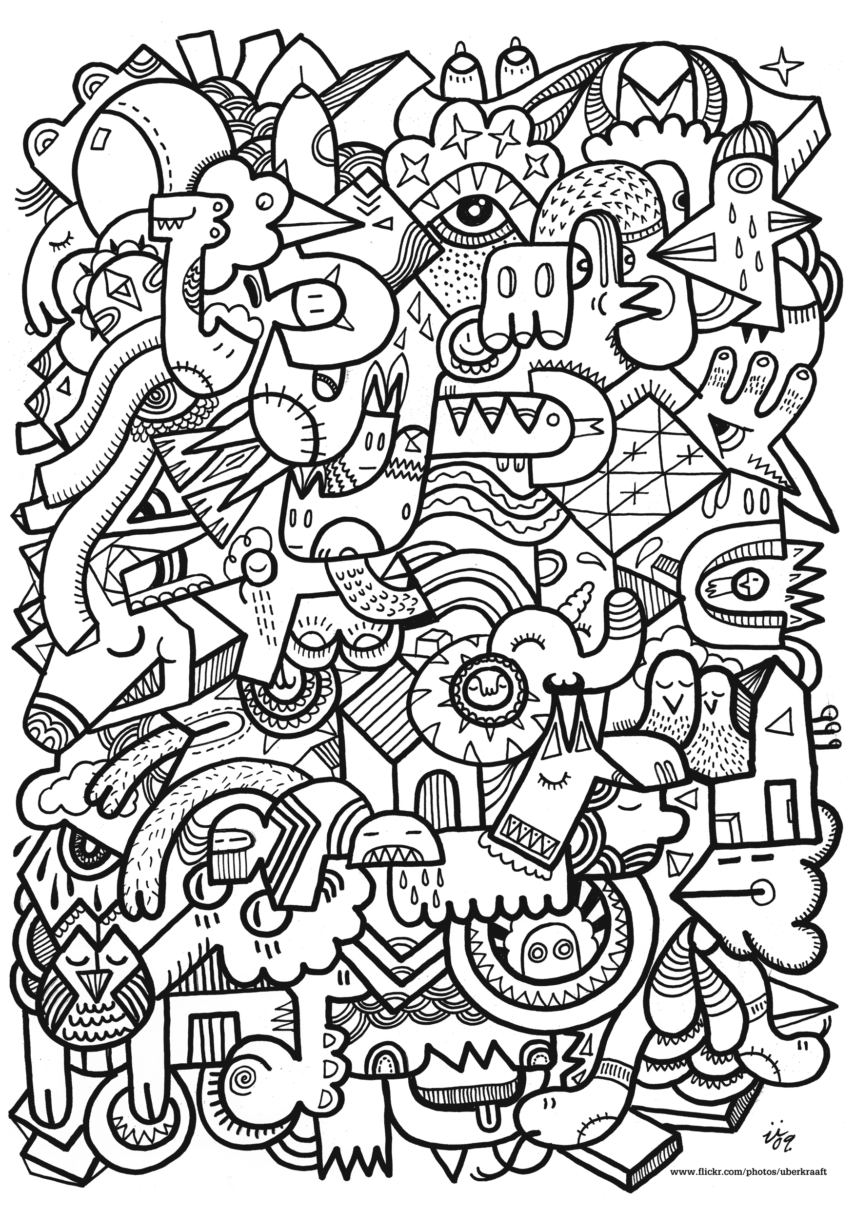 Strange Coloring Art Therapy Coloring Pages