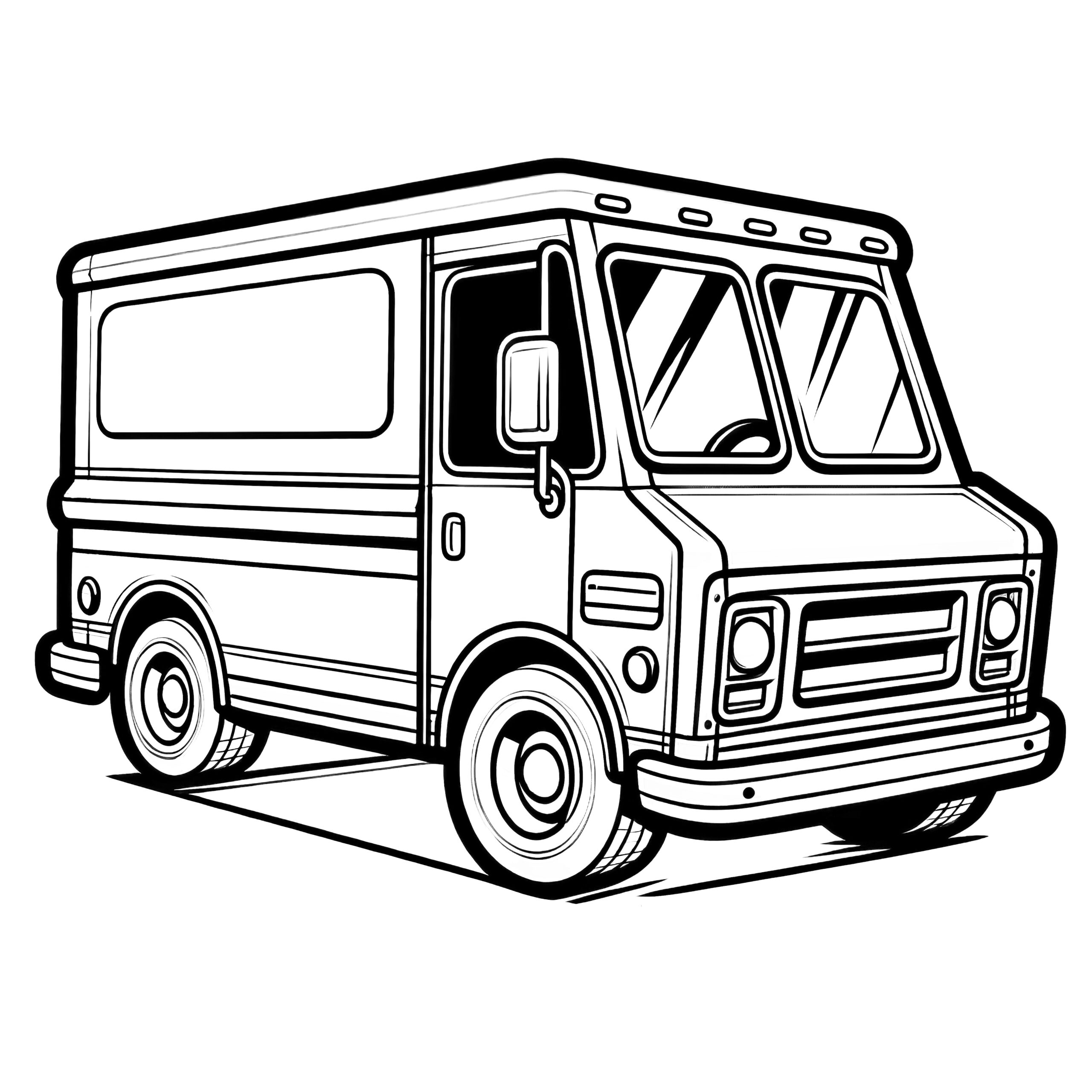 Striking Delivery Vehicle Simple Coloring Page For Children Free 