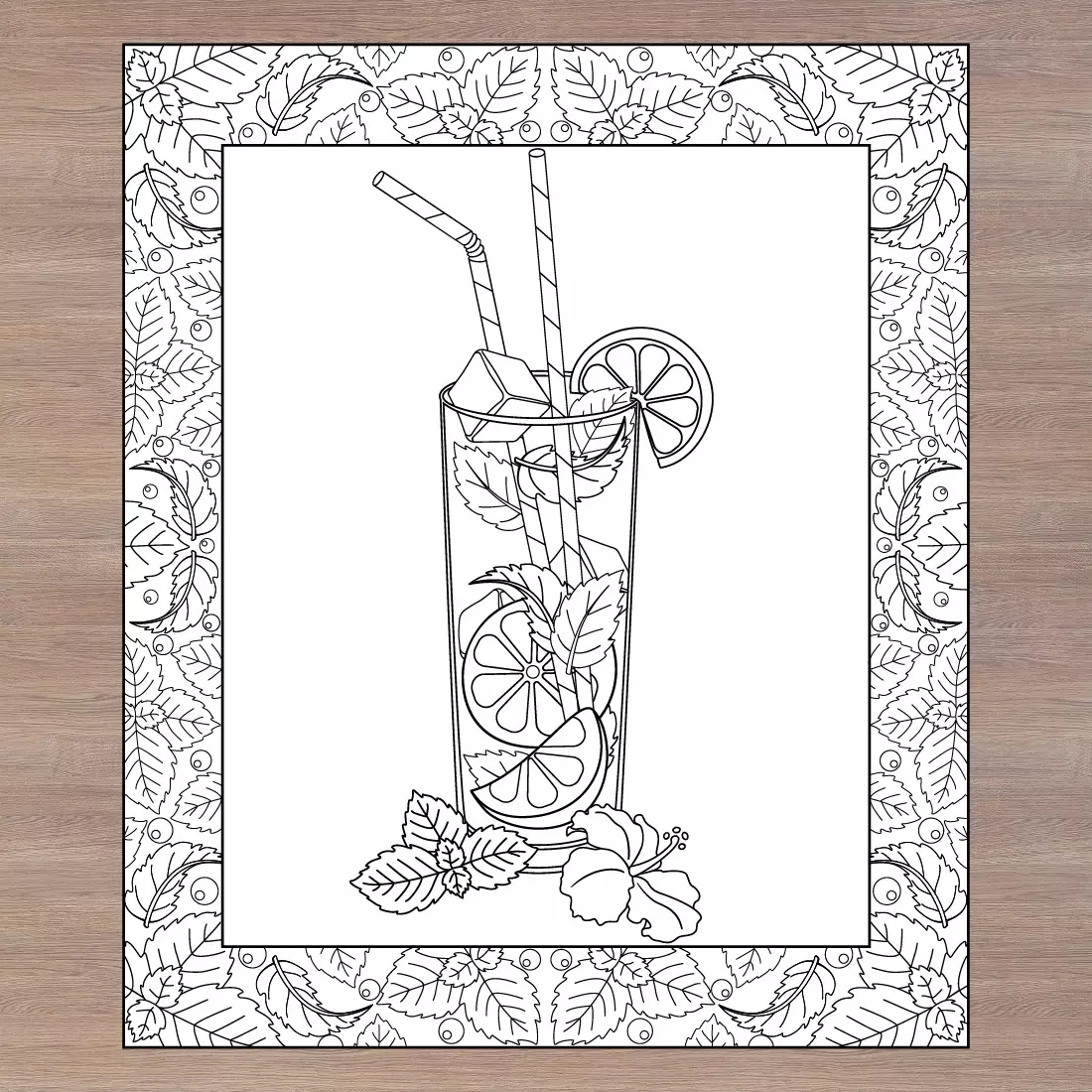 Summer Drinks Coloring Pages