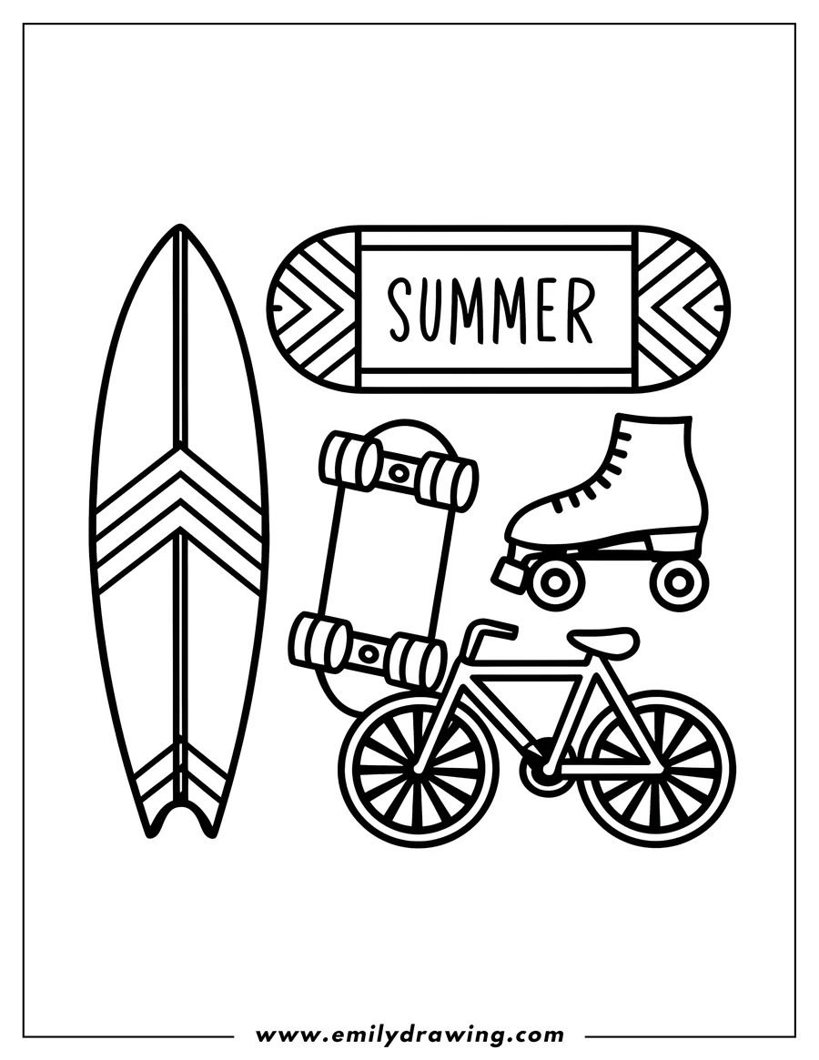 Summer Sports Coloring Pages
