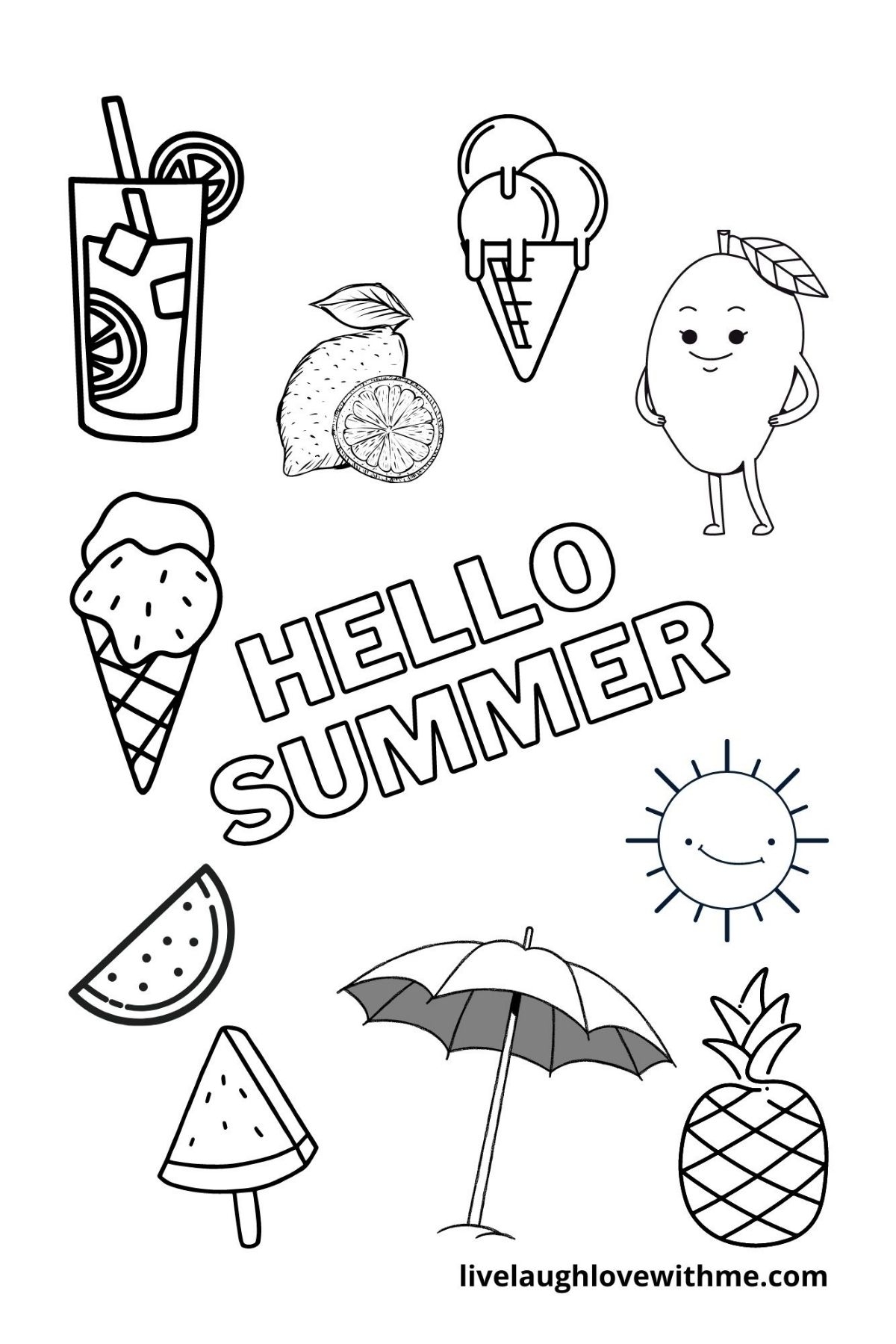 Summer Coloring Pages Free Printable Live Laugh Love