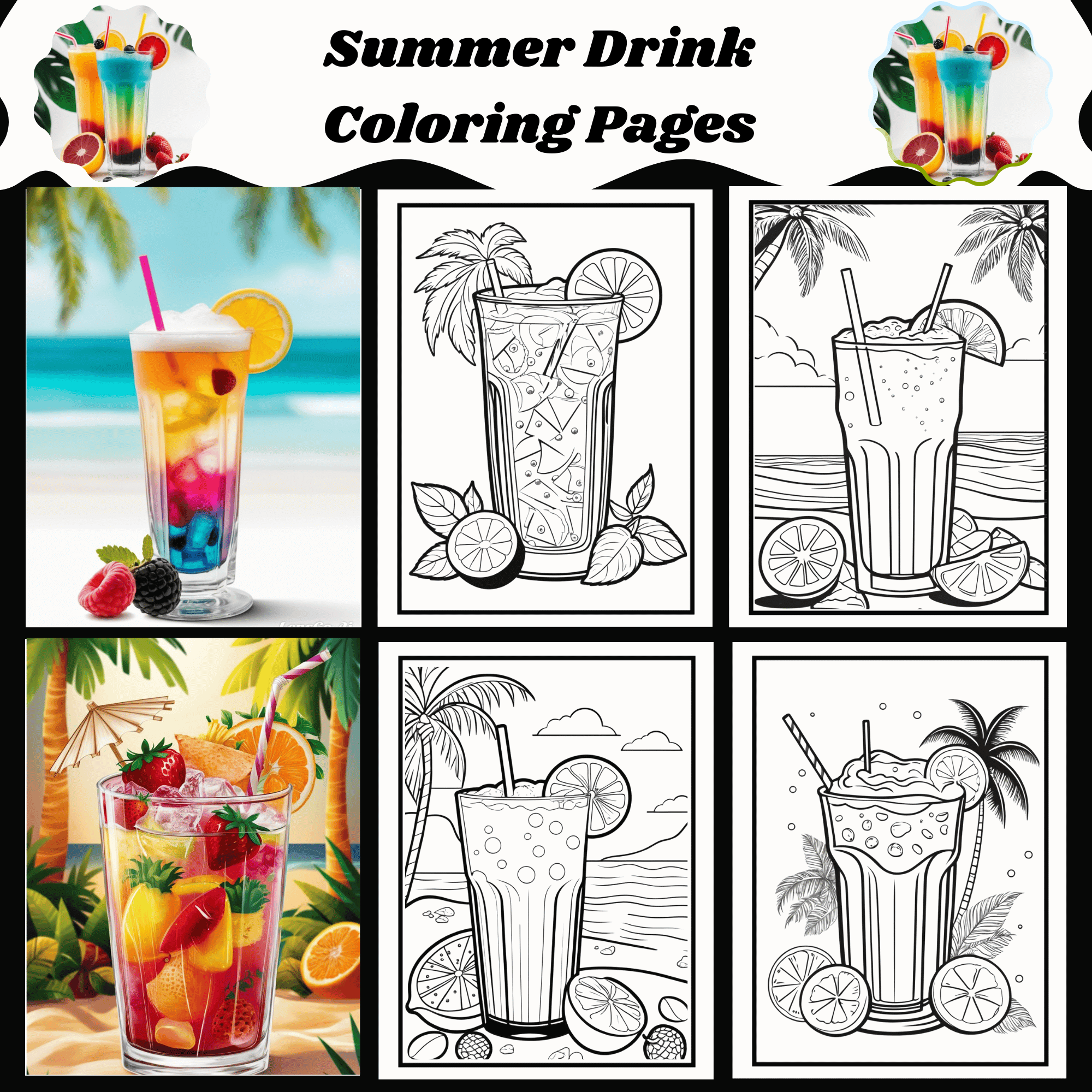 Summer Drink Coloring Pages Made By Teachers