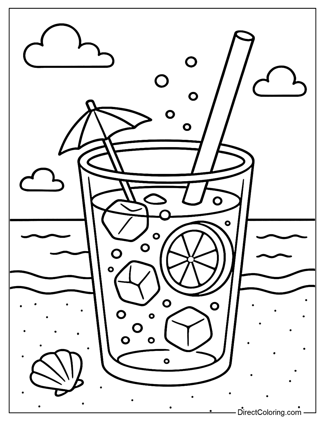 Summer Drinks Coloring Pages Free PDF To Download And Print