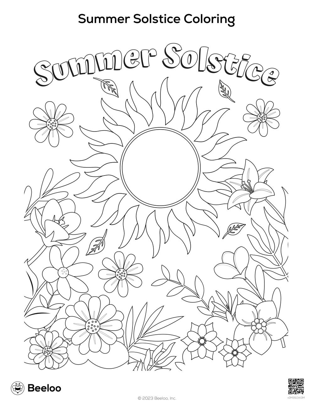 Summer Solstice Coloring Beeloo Printable Crafts And Activities For Kids