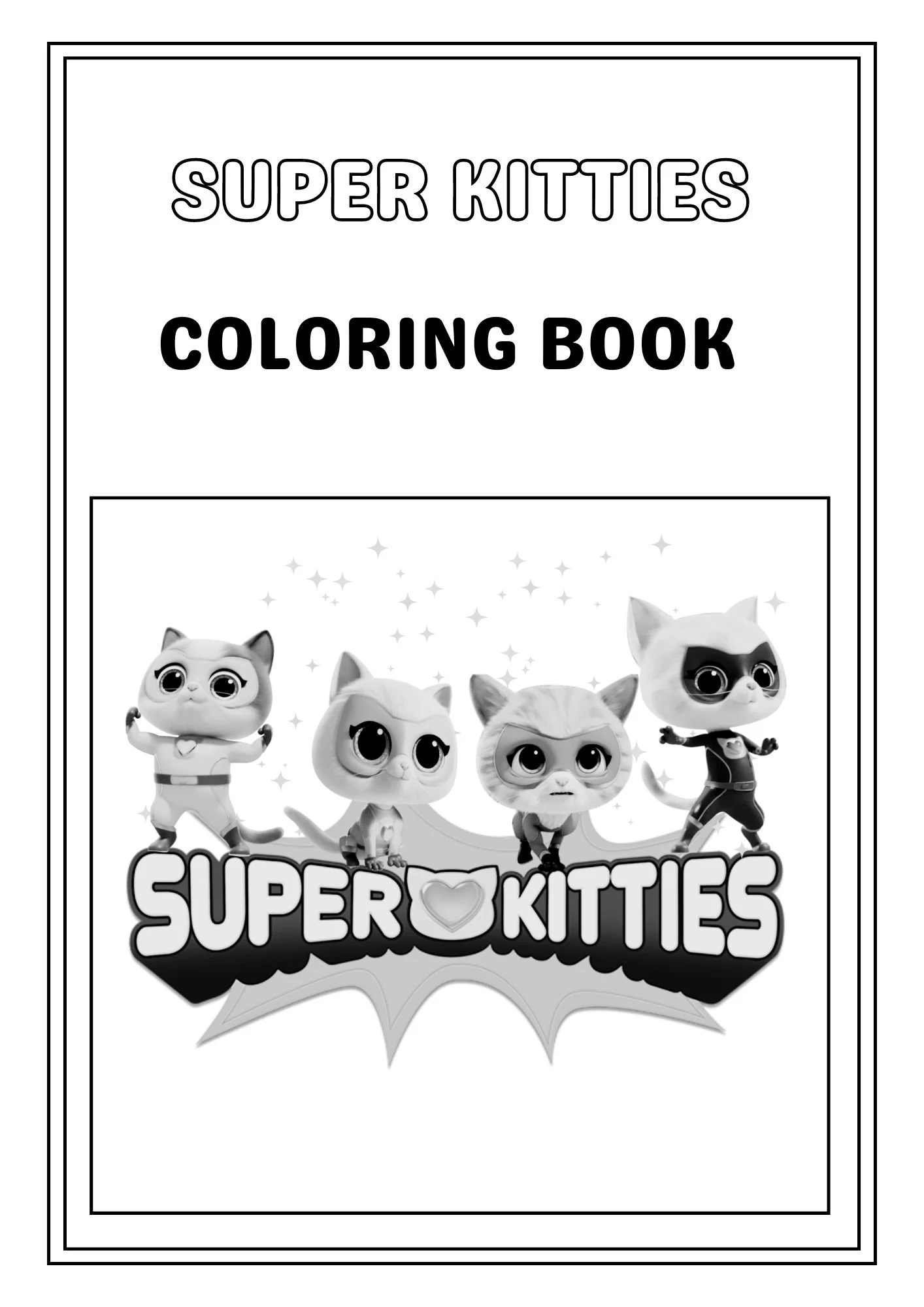 Super Kitties Coloring Book Digital Etsy