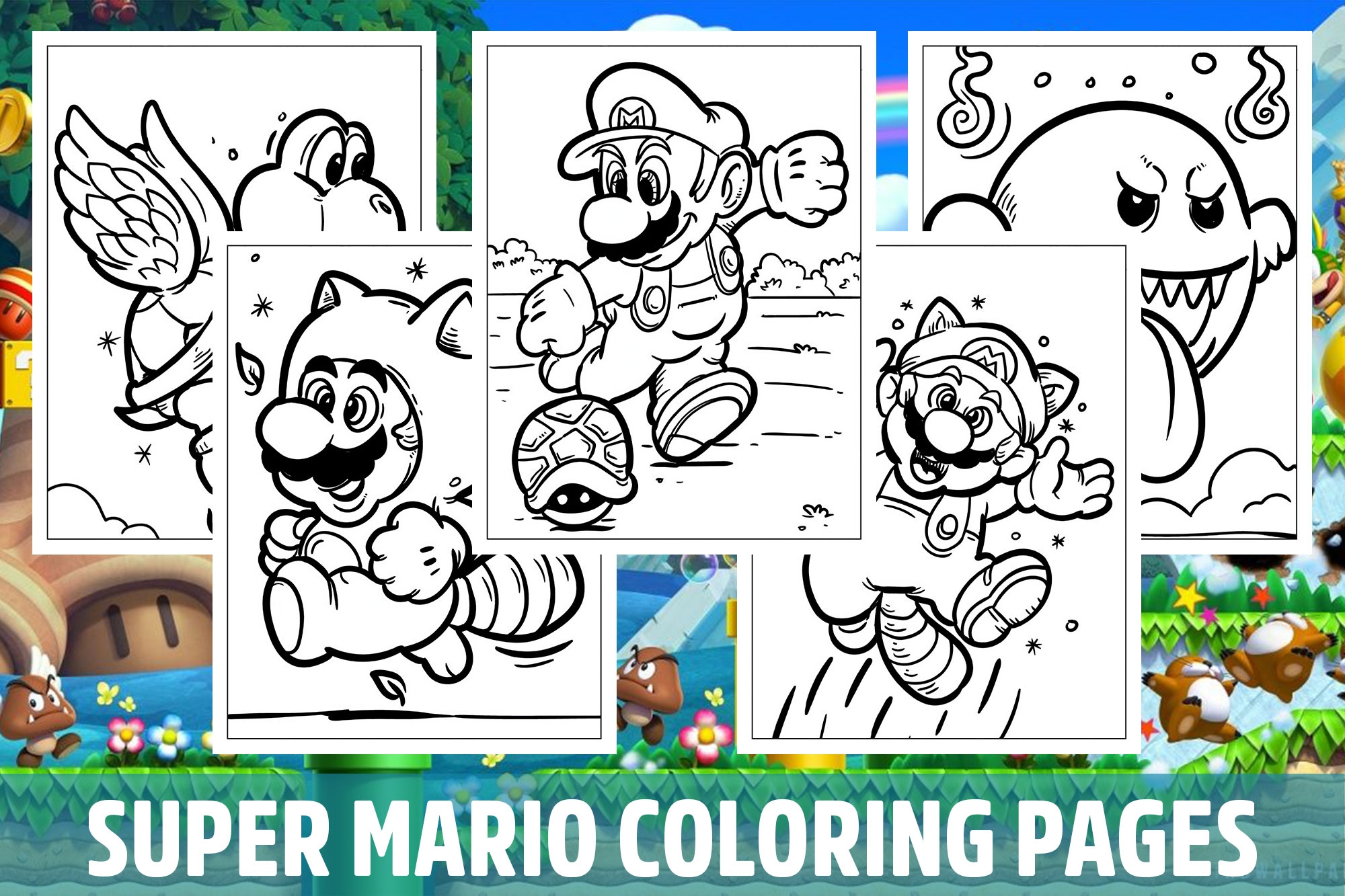 Super Mario Bros Coloring Pages For Kids Girls Boys Teens Activity School Made By Teachers