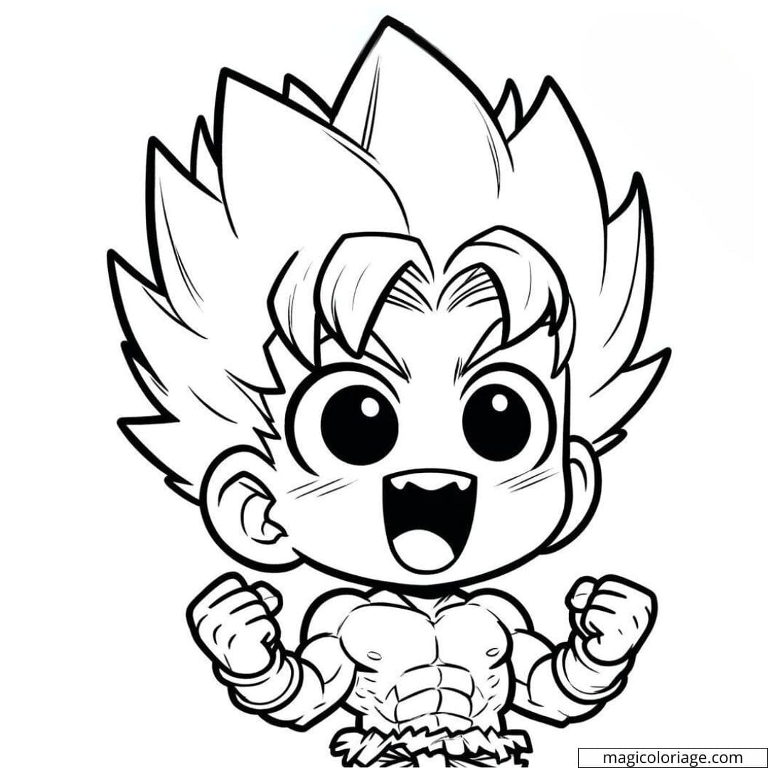 Super Sayan Coloring Page For Children
