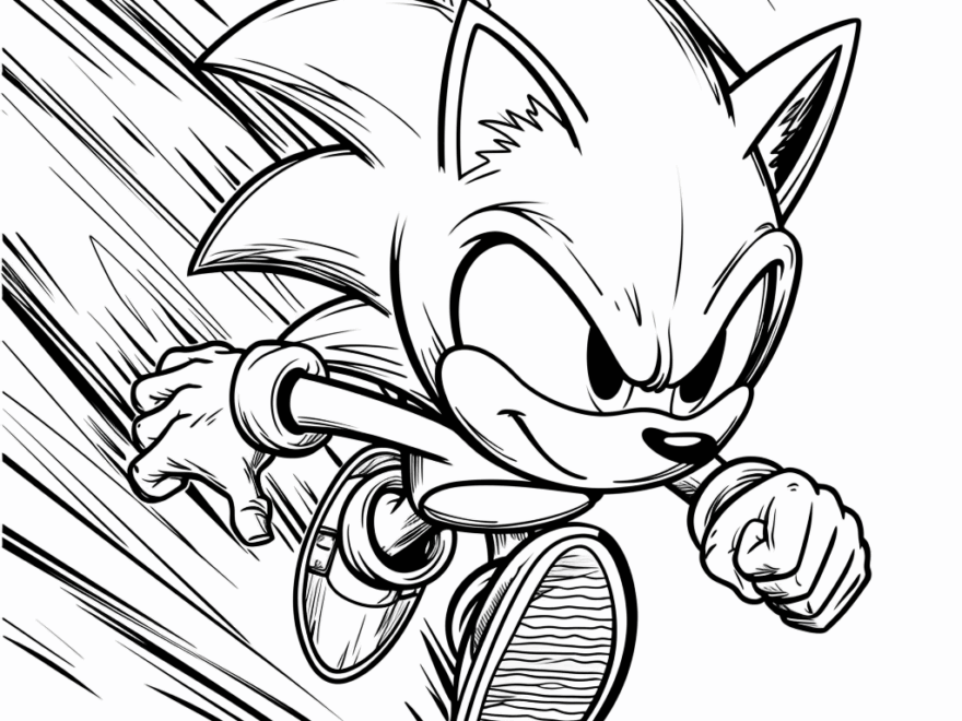 Super Sonic Coloring Pages Free Printable
