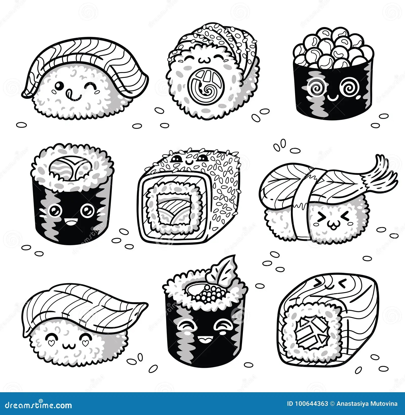 Sushi Coloring Stock Illustrations 655 Sushi Coloring Stock Illustrations Vectors Clipart Dreamstime