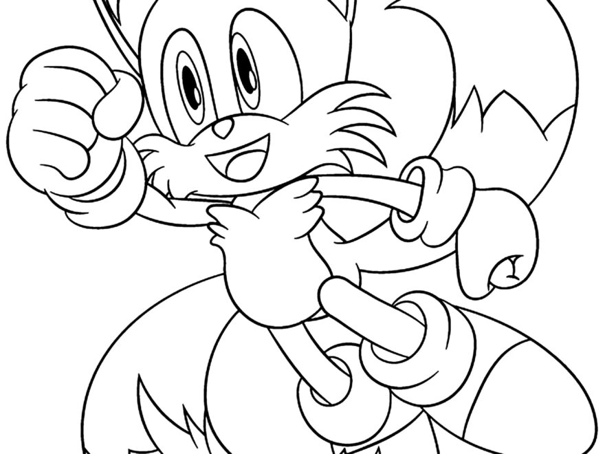 Tails The Fox In Full Jump Sonic Coloring Pages