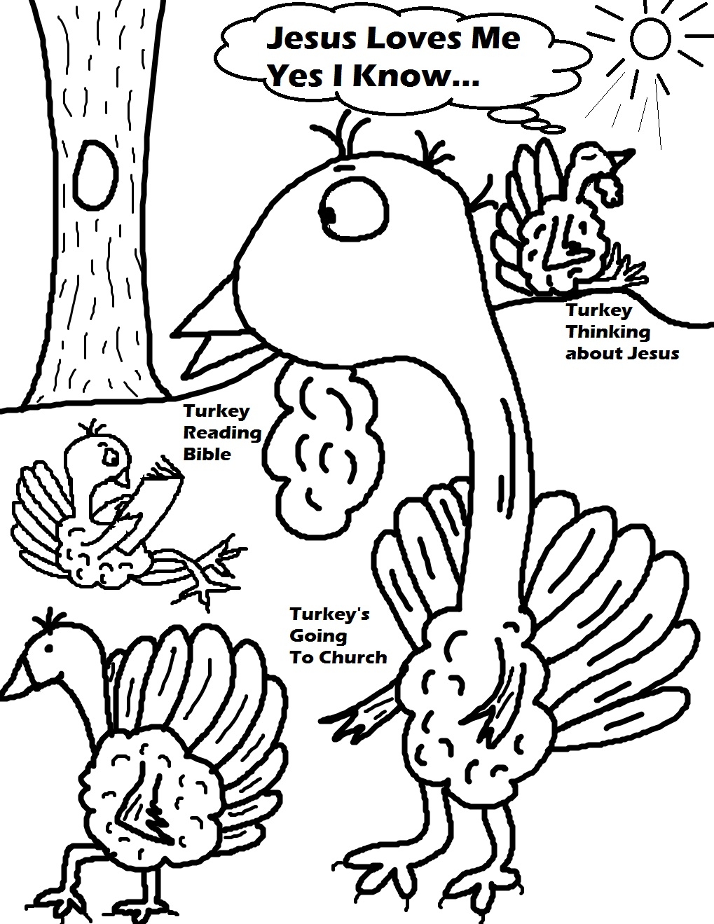 Thanksgiving Kids Church Coloring Pages