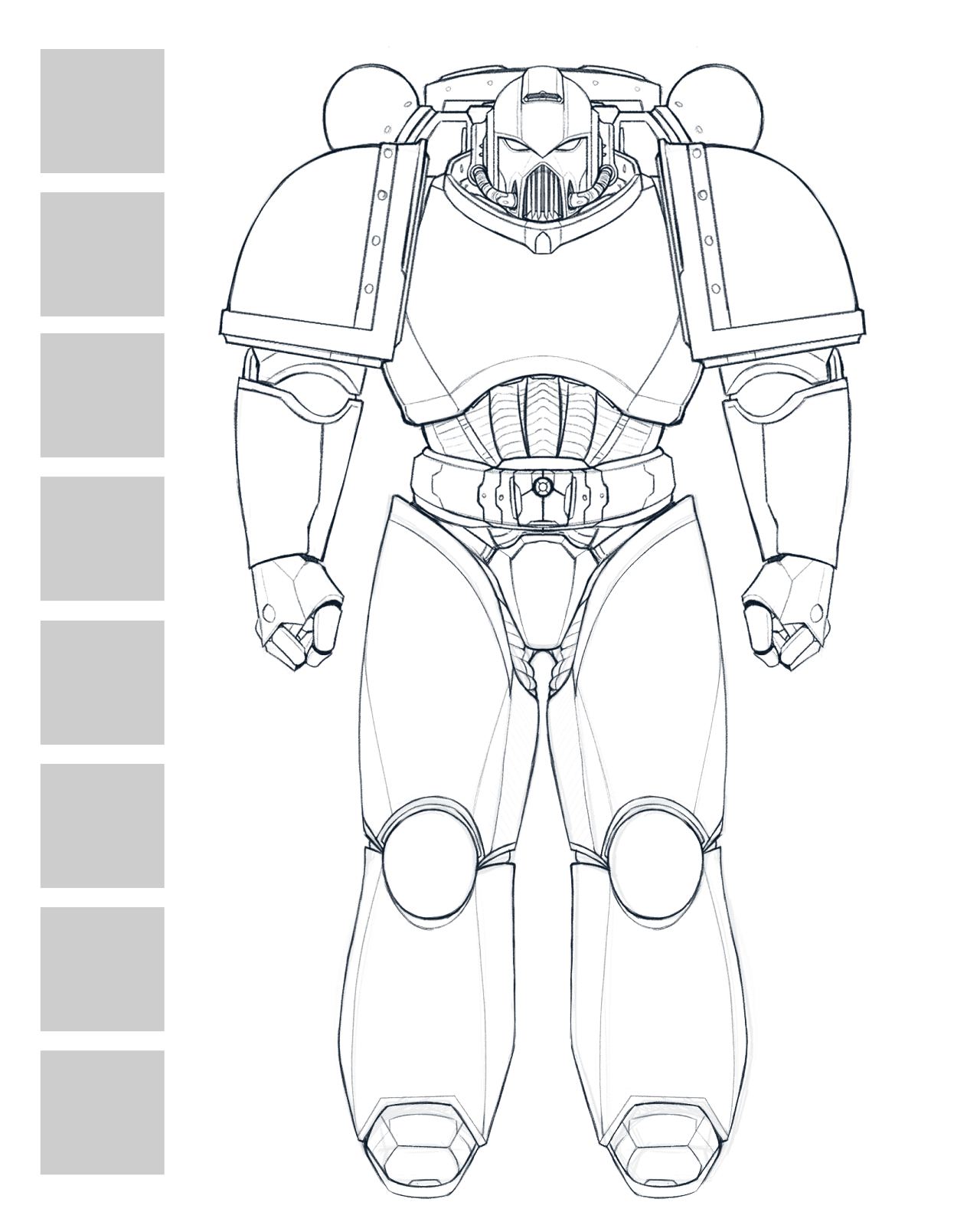 The Art Block Space Marine Coloring Book Transparent Lines 