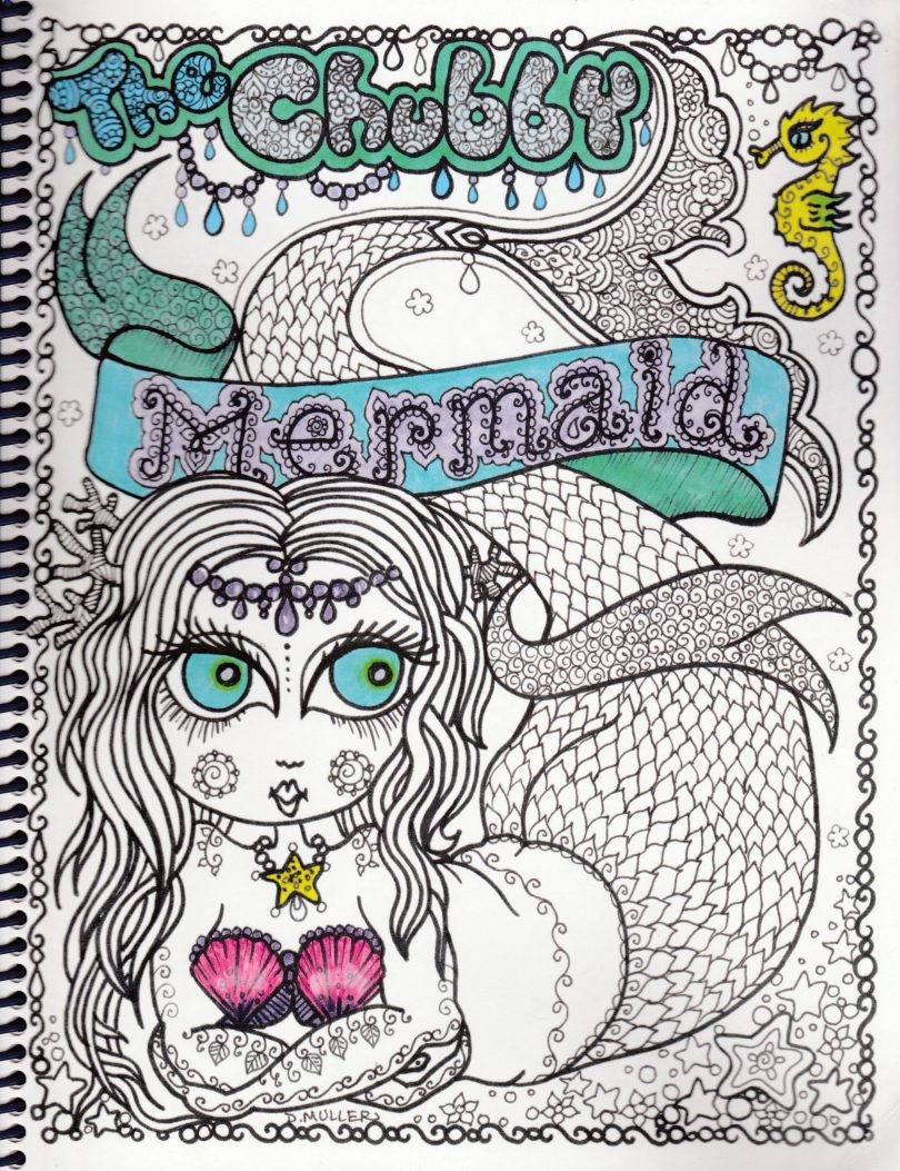 The Chubby Mermaid Adult Coloring Book Coloring Queen