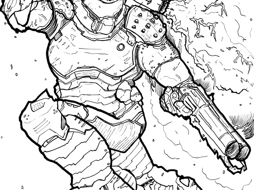 The Doom Slayer Hand Drawn And Scanned R Doom