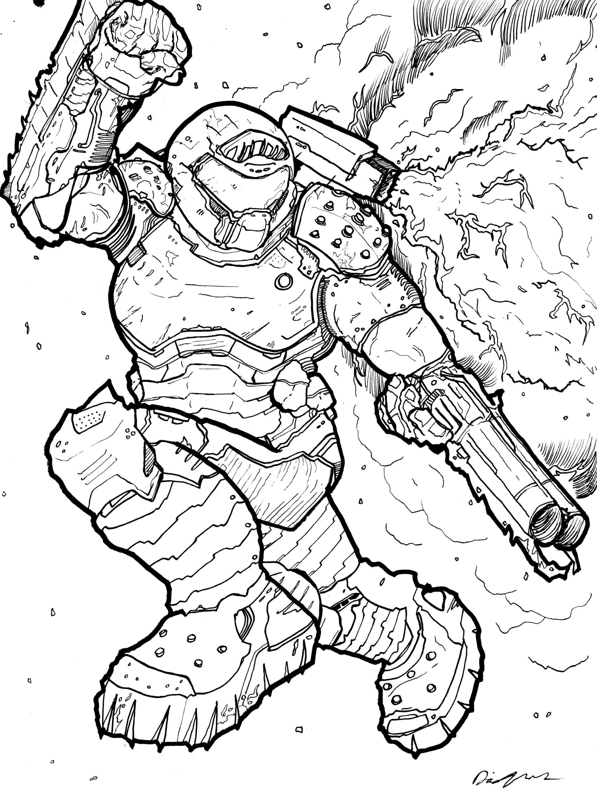 The Doom Slayer Hand Drawn And Scanned R Doom The Doom Slayer Hand Drawn And Scanned R Doom