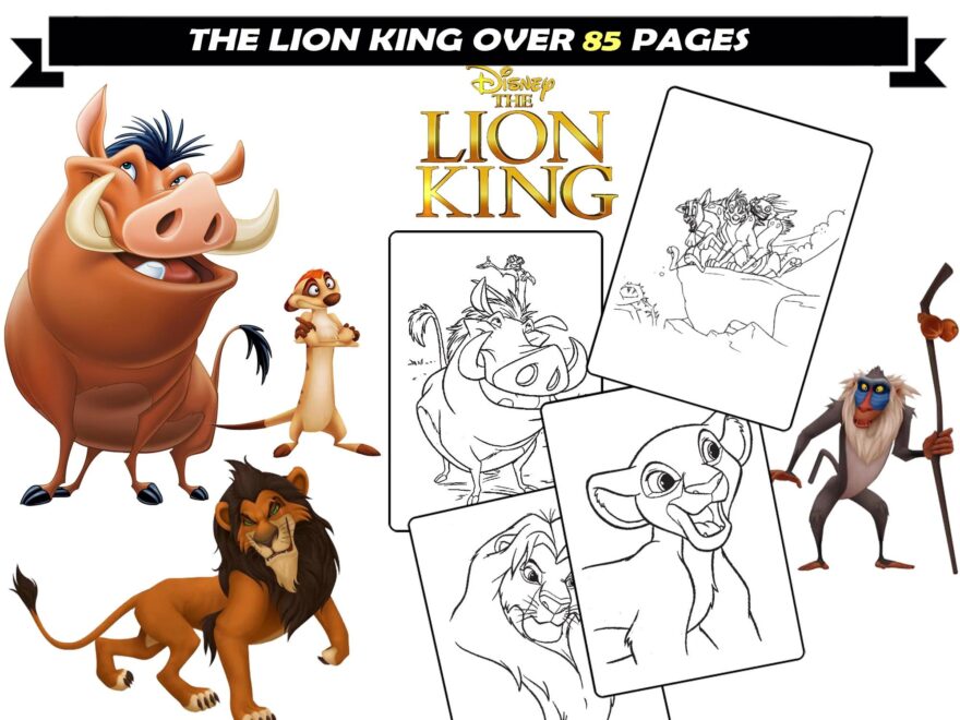 The Lion King Coloring Book For Children Timon Pumba Simba Cartoon Coloring Pages Instant Download Coloring Sheets For Boys And Girls Etsy
