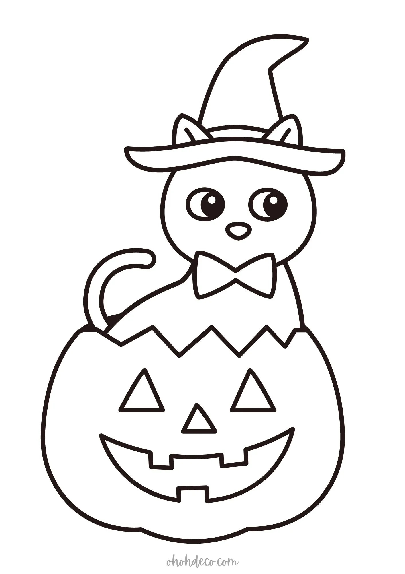Simple Cute Halloween Coloring Pages