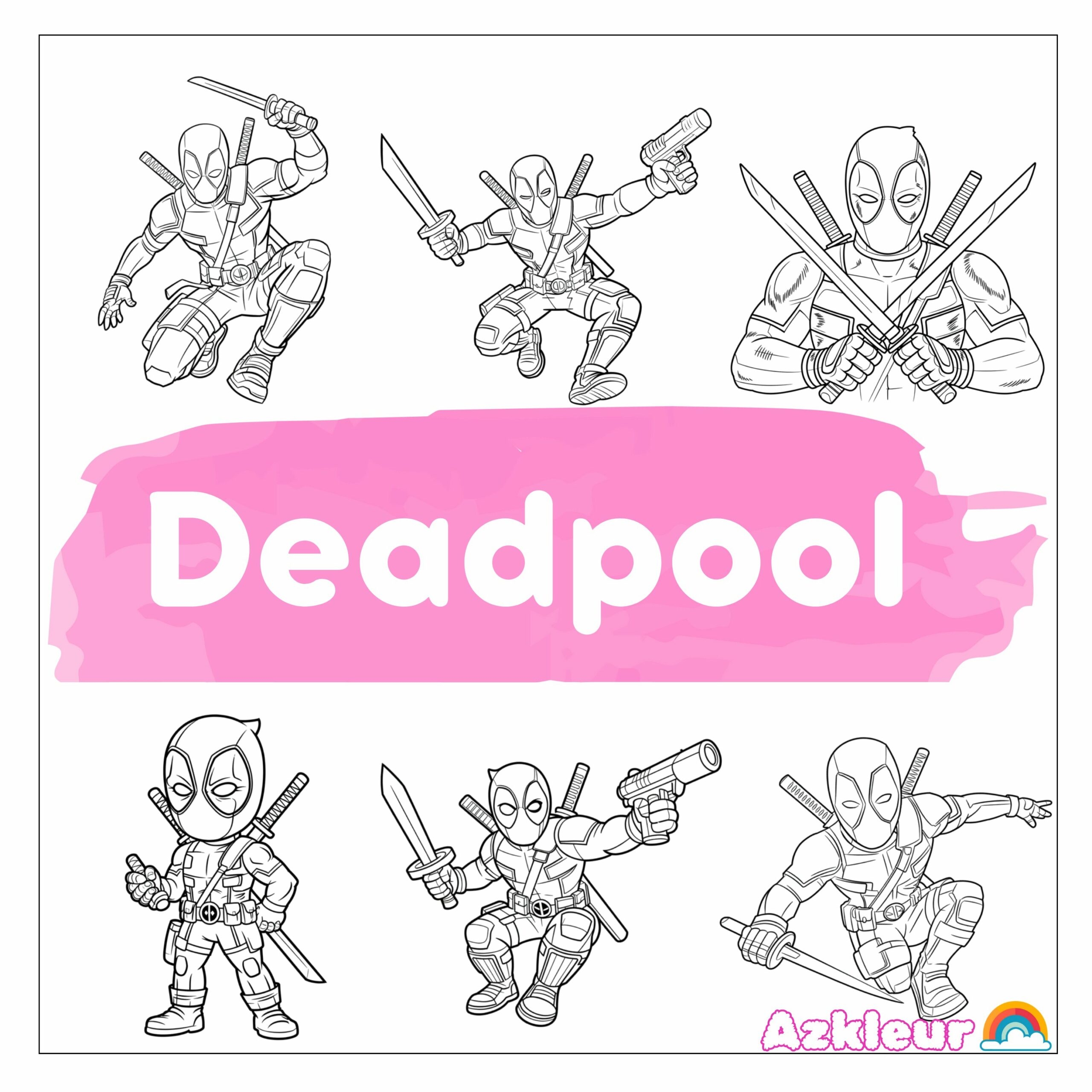 TOP 20 Free Deadpool Coloring Pages 2025