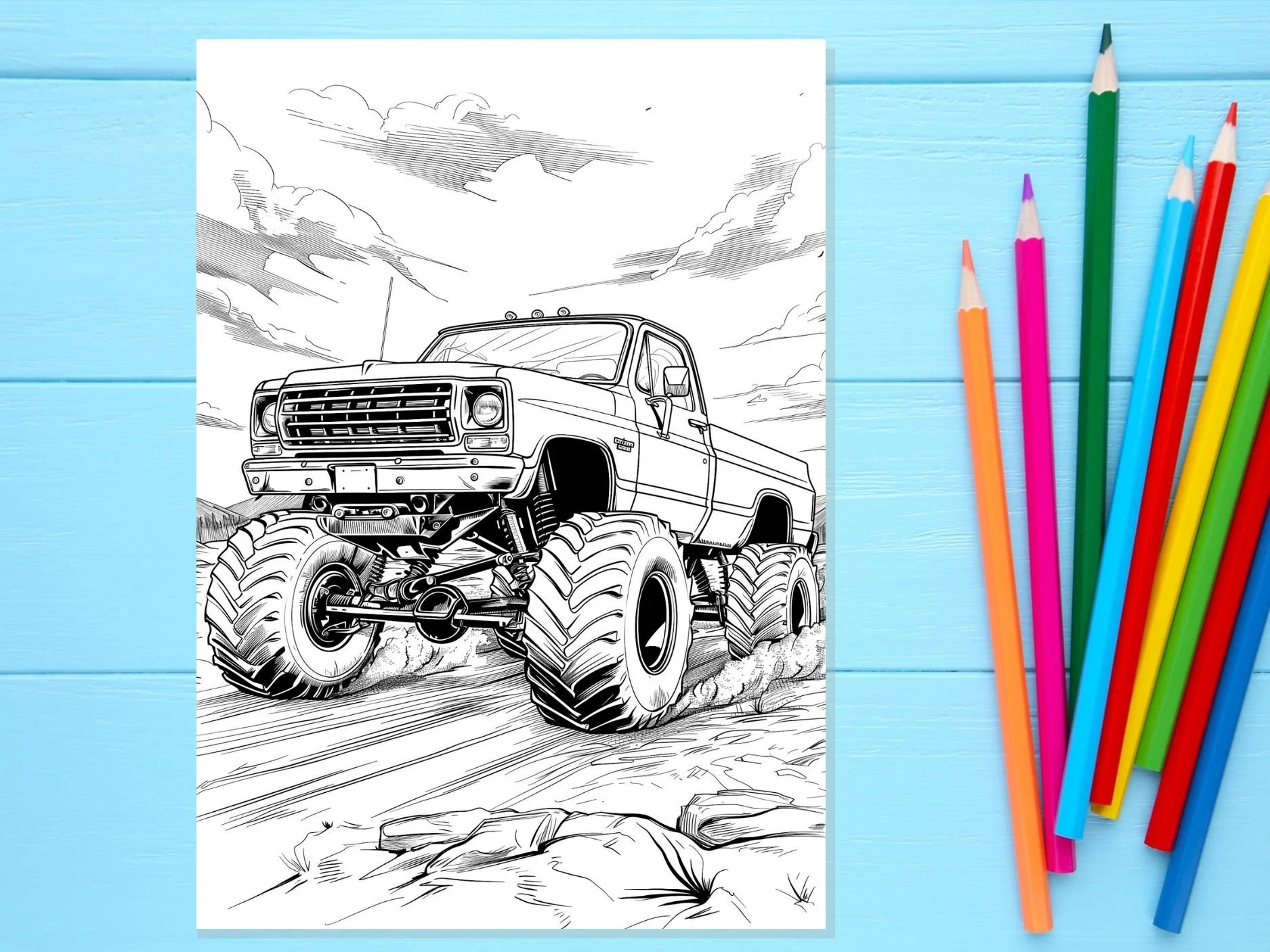 Jacked Up Trucks Coloring Pages