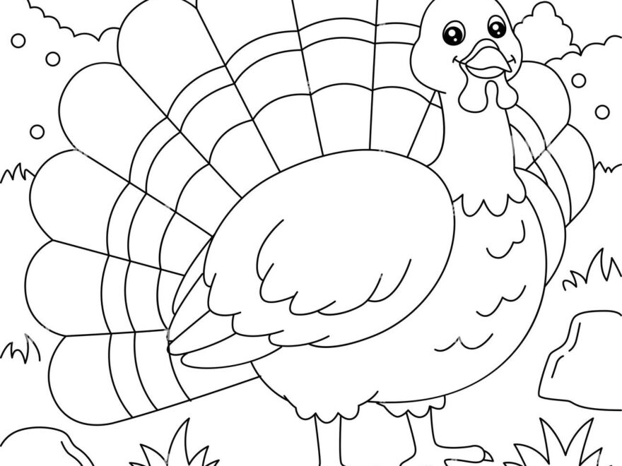 Turkey Coloring Page For Kids Stock Vector Image Art Alamy